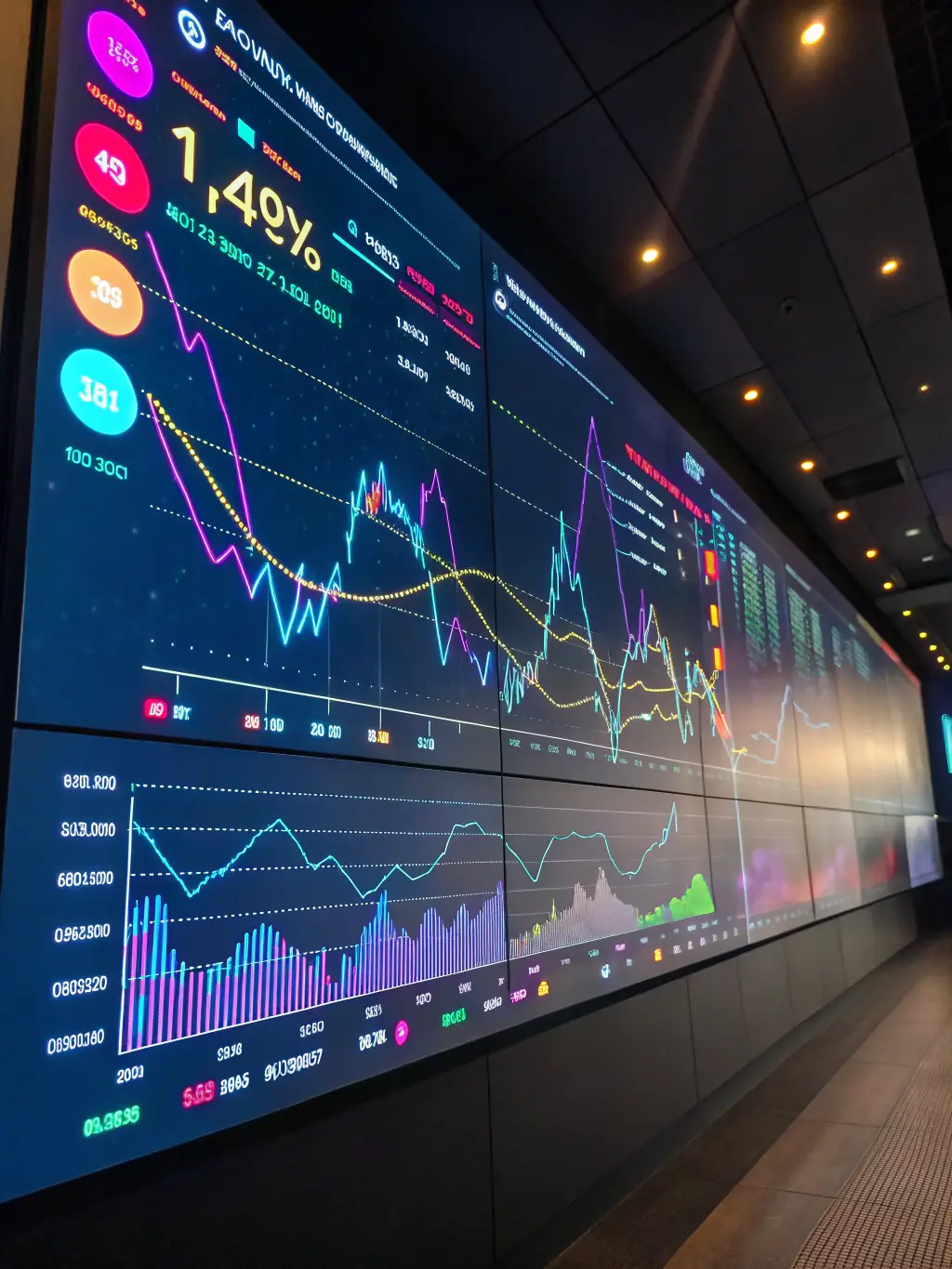A digital interface displaying real-time inventory data and sales analytics for a Kreko franchise store, showcasing the technology's ability to optimize stock levels and track performance.